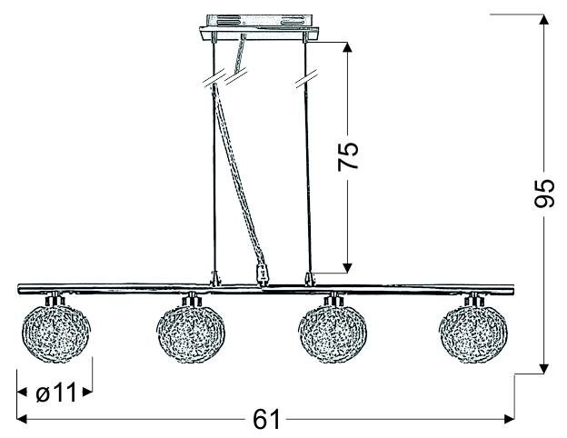 Lampa wisząca Sphere 4x40W G9 chrom