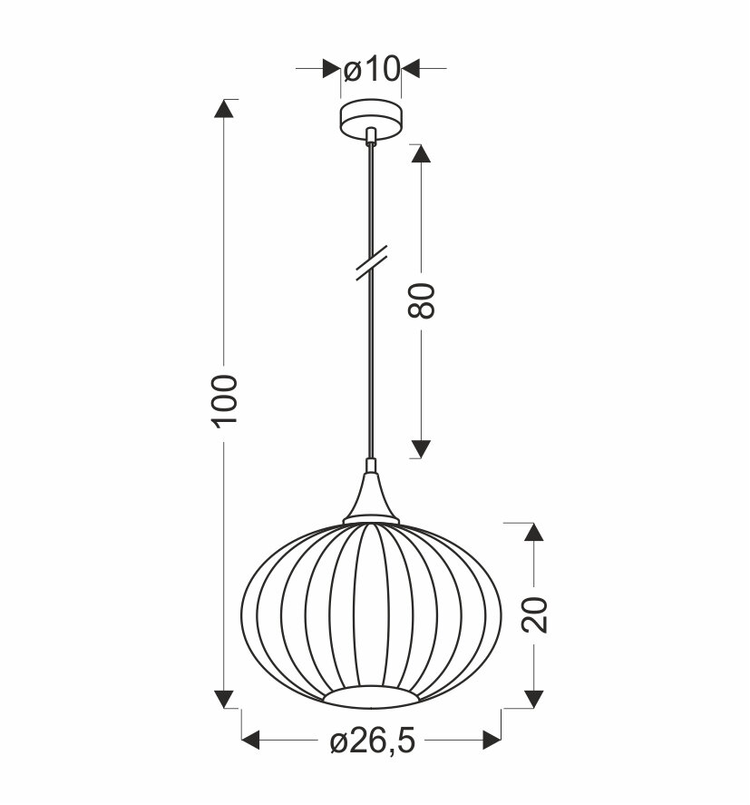 Lampa Wisząca Exeter 265 Mm czarny