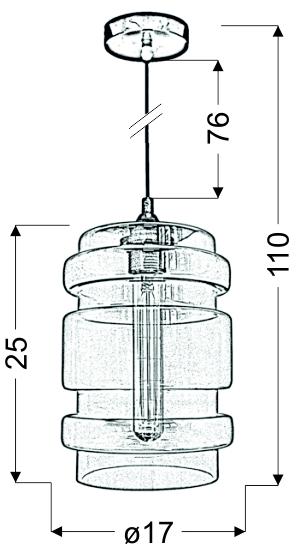 Lampa wisząca Decorado 18 1x60W E27 klosz bezbarwny + żarówka