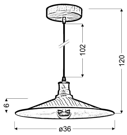 Lampa wisząca Barn 36 talerzowy 1x60W E27 brązowy