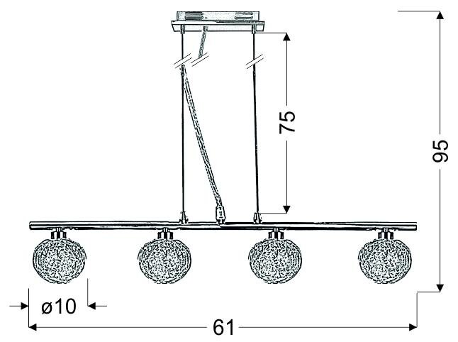 Lampa wisząca Wind 4x40W G9 chrom