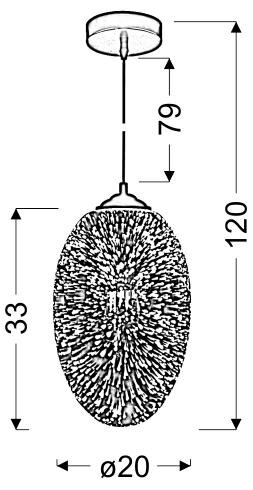 Lampa wisząca Galactic 1 20 1x60W E27 3d