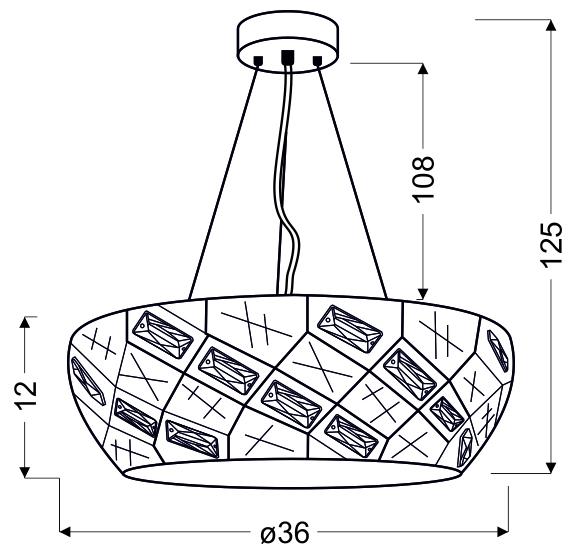 Lampa wisząca Glance # # 36 4x40W G9 z żarówką biały