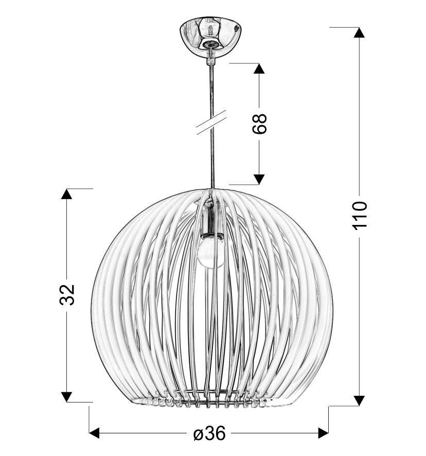 Lampa wisząca Haga 1x60W E27 36x36x110 niebieski