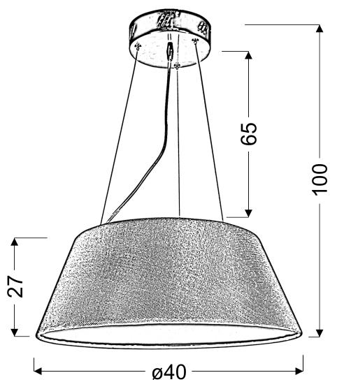 Lampa wisząca Gusto okrągły 40 19W LED czarny