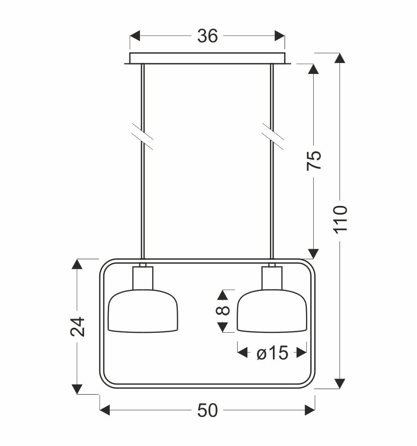 Lampa wisząca Zodiac czarny 2x40W E27 klosz biały