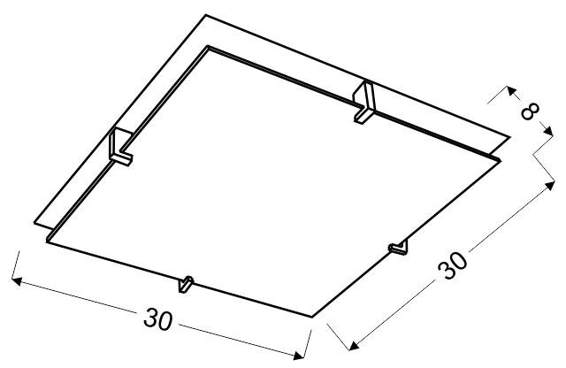 Plafon Fikus 30x30 1x60W E27 chrom