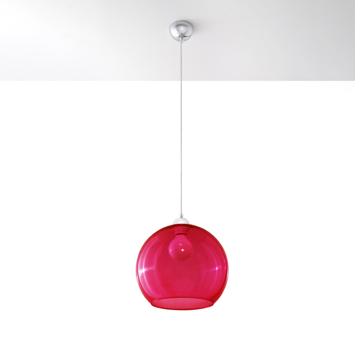 Lampa wisząca BALL czerwona