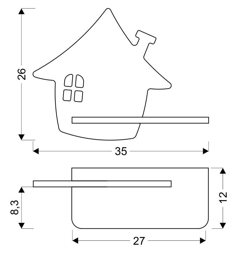 Kinkiet House lampa 4W LED 4000K kp iq kids z przewodem czarny