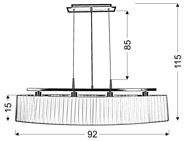 Lampa wisząca Berg 4x40W E14 patyna abażur biały