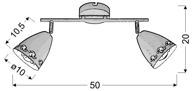 Lampa sufitowa Coty listwa 2x40W E14 biały mat