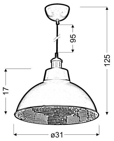 Lampa wisząca Scrimi 1 1x60W E27 czarny