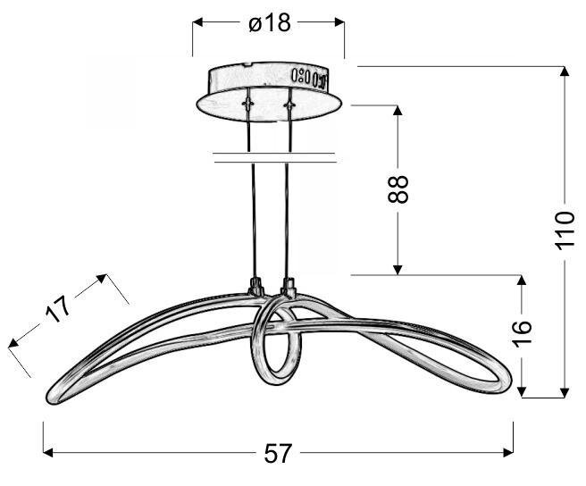 Lampa wisząca Slash 38W LED 4000K srebrny