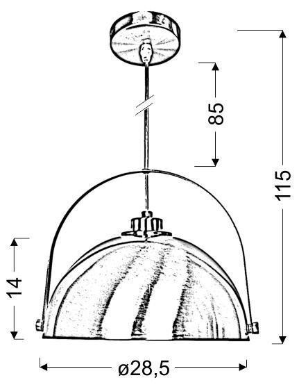 Lampa wisząca Tero 28,5 1x60W E27 satyna