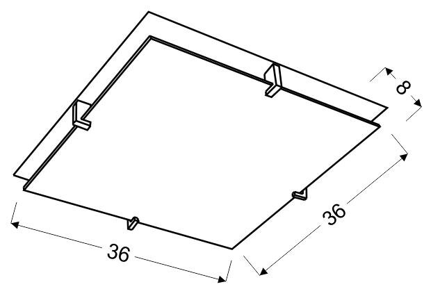 Plafon Fikus 36x36 2x60W E27 chrom