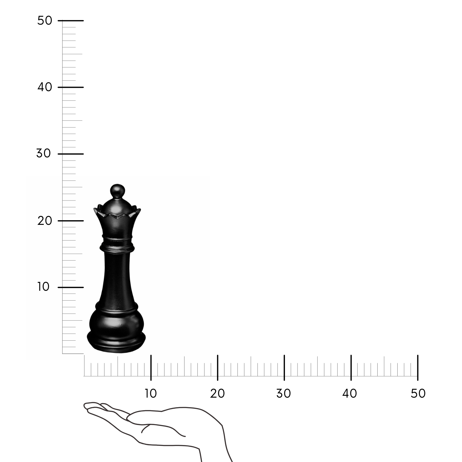 Dekoracja Szachy Hetman czarny 25,5cm