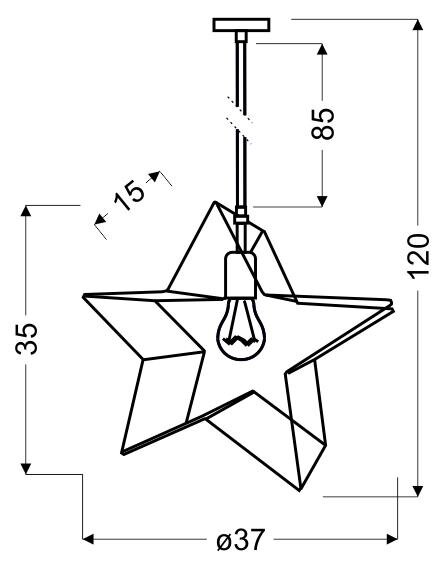 Lampa wisząca Gwiazdka 1x60W E27