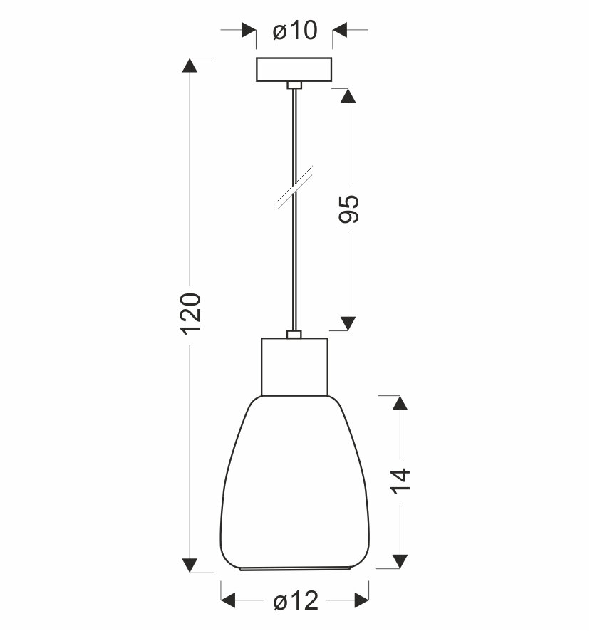 Lampa wisząca MOLDO czarny 1x40W E27 klosz bursztynowy