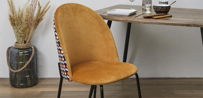 Krzesła tapicerowane musztardowe