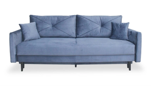 Sofa rozkładana z funkcją spania Saxo 2 osobowa granatowa nowoczesna z pojemnikiem do salonu