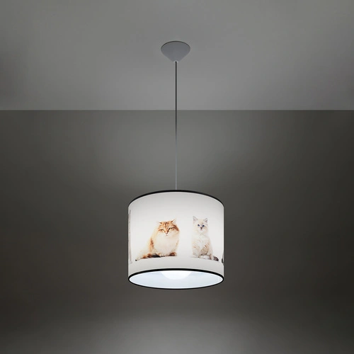 Lampa wisząca KITTY 30 nowoczesna wielokolorowa do pokoju dziecka z motywem kotów
