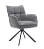 Fotel obrotowy Merys do salonu grafitowy nowoczesny tapicerowany z podłokietnikami