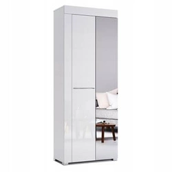 Szafa Amanda biała połysk nowoczesna z półkami do sypialni szerokość 75 cm