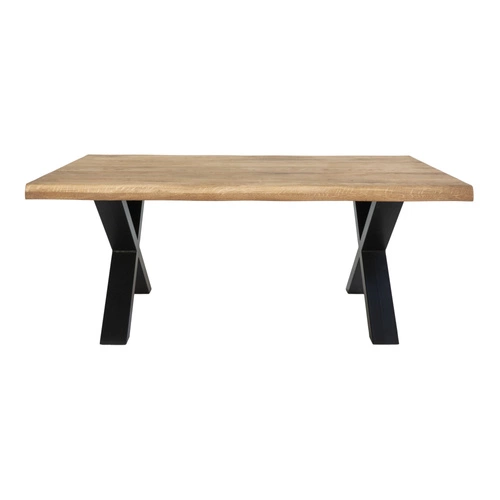 Stolik kawowy Toulon 70x120 cm dębowy prostokątny industrialny do salonu Intesi