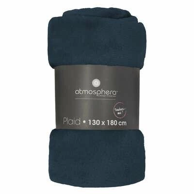 Koc flanelowy Atmosphera granatowy 130x180 cm ciepły koc na kanapę do salonu