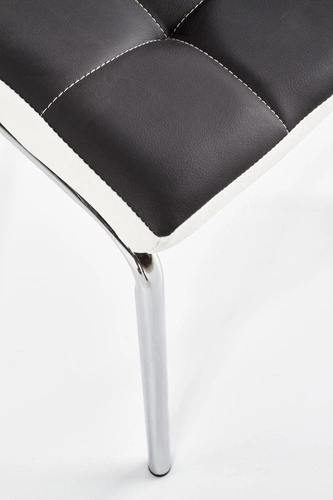 Krzesło tapicerowane Delaware Intesi czarne ekoskóra nowoczesne do jadalni i salonu