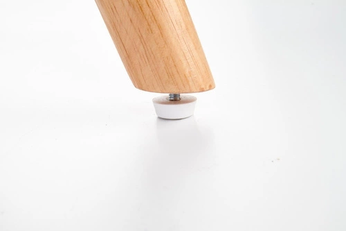 Fotel kubełkowy Kalmen welurowy szary skandynawski do salonu na drewnianych nogach