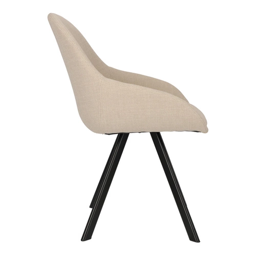 Zestaw 2 krzeseł Nels beżowe czarne nogi