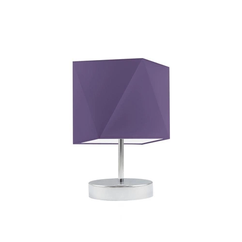 Lampka nocna do sypialni PASADENA nowoczesna fioletowa z abażurem na stolik LYSNE 30 cm