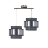 Lampa wisząca Hare chromowy 2x60W E27  abażur szary+srebrny