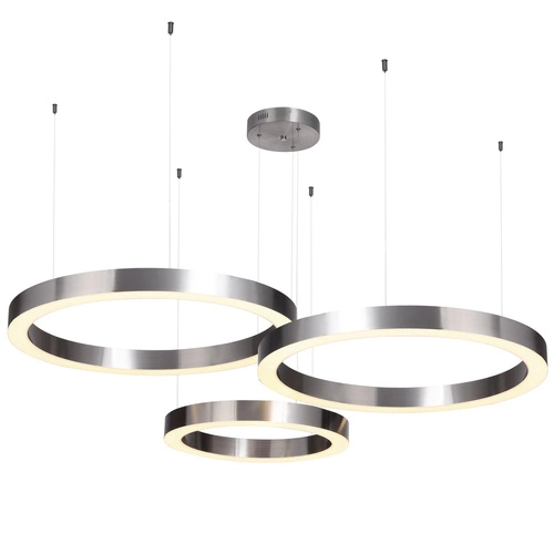 Nowoczesna lampa wisząca LED CIRCLE 60+60+80 nikiel do salonu i jadalni Step into Design