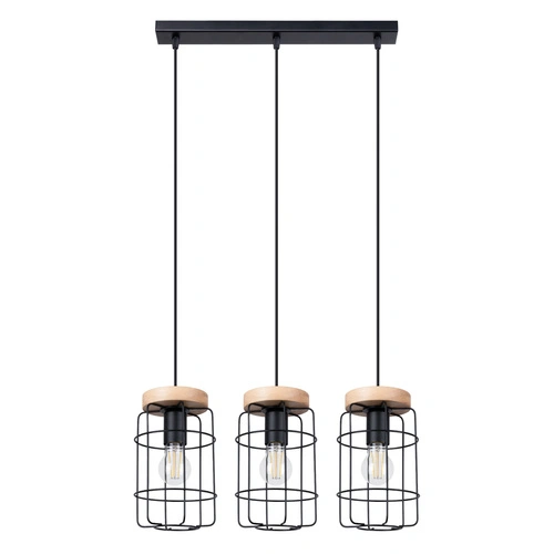 Lampa wisząca GOTTO 3L czarna industrialna nad stół do salonu i jadalni metalowa 160 cm