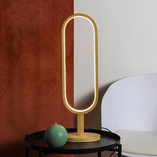 Lampka nocna LED Finn Atmosphera boho bambusowa jasnobrązowa do sypialni lub salonu 56,5 cm