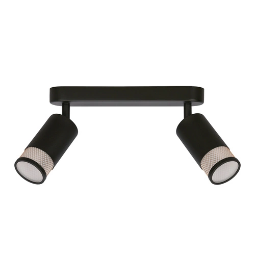 Lampa sufitowa Flin listwa czarny 2x15W  GU10 klosz czarny+złoty