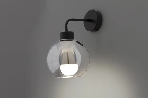 Kinkiet Lady lampa czarny 1x40W E27  klosz dymiony