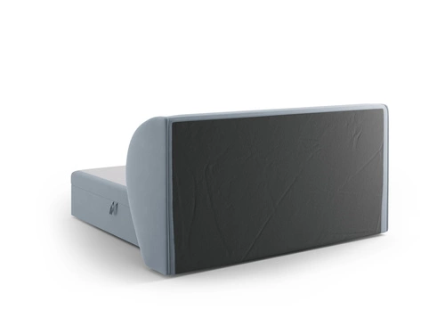 Łóżko tapicerowane Miley niebieskie welurowe 180x200 z pojemnikiem nowoczesne do sypialni