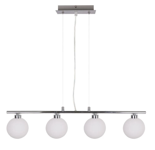 Lampa wisząca Raisa nowoczesna szklana chromowana do salonu i jadalni 4-punktowa