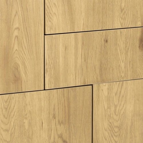 Komoda z szufladami Seaford 80 cm czarna dąb naturalny nowoczesna do salonu Actona