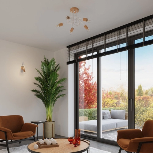 Kinkiet ścienny biały drewniany nowoczesny do salonu i sypialni EMBER Sollux Lighting