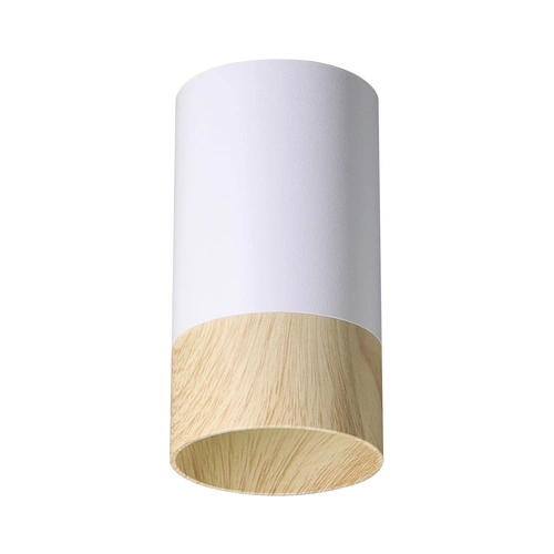 Lampa sufitowa Conti tuba 1x15W GU10  5,5/10 biały+drewniany