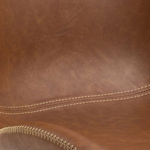 Krzesło tapicerowane Batilda Actona ekoskóra brązowa z drewnianymi nogami do jadalni