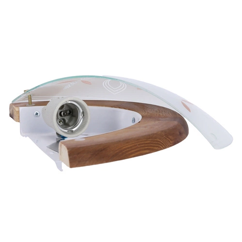 Plafon Rustica drewniany klasyczny do jadalni i przedpokoju E27 biały dąb 30 cm