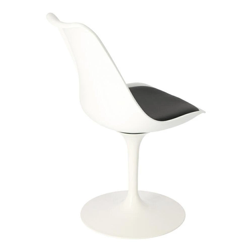 Krzesło Tulip Basic inspirowane Tulip Chair do salonu białe obrotowe z poduszką D2.DESIGN