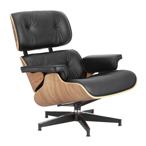 Fotel Vip Lounge Chair skórzany czarny obrotowy do salonu nowoczesny z podłokietnikami