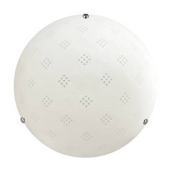 Plafon Fanusa plafon 30 chromowy 1x60W E27 klosz biały z wzorem