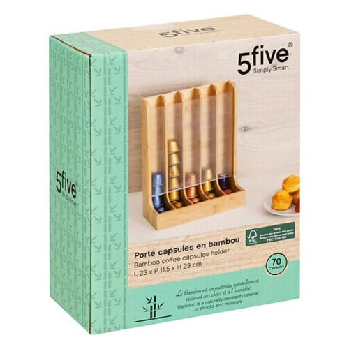 Stojak na kapsułki 70 sztuk bambusowy